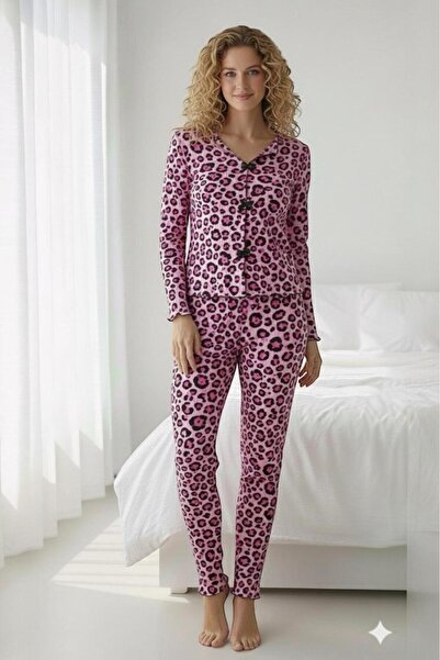 PEMBİŞ HOMEWEAR Women's Pajama Set Long Sleeve-Long Bottom Corded Fabric -Sez...