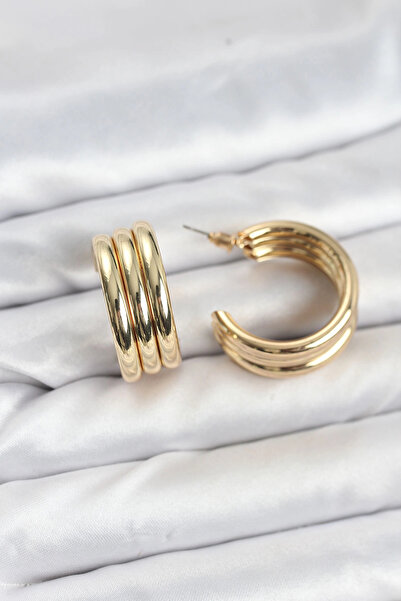 Clariss أقراط نسائية من الفولاذ 316L بلون ذهبي مكونة من 3 قطع