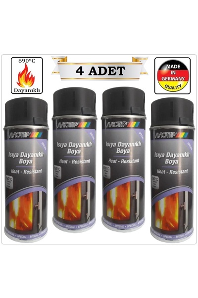Motip ISIYA DAYANIKLI (4 ADET)YANMAZ EGSOZ MANGAL FIRIN BOYASI (690°C) SPREY ...