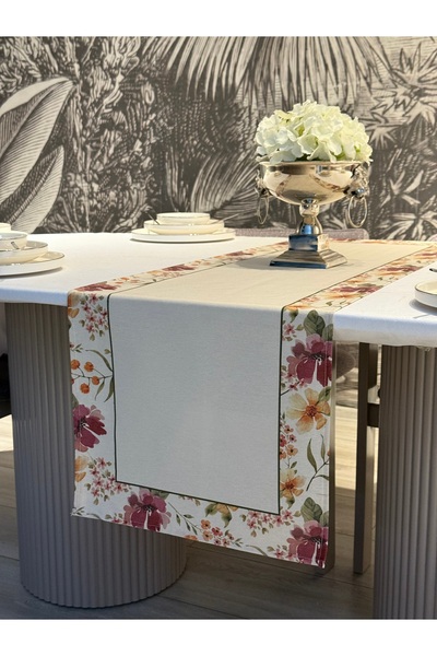 Heriya سجادة من الكتان بنقشة الياسمين 40×140 سم