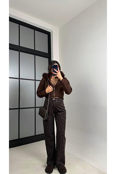 Gaus Acı Kahve Full Taş İşlemli Muadil Premium Jean GAUS-00965 GAUS-00972