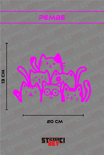 STİCKERCI BEY Six Cats Visual Motorcycle Laptop Helmet Car Sticker Decal (Foi...