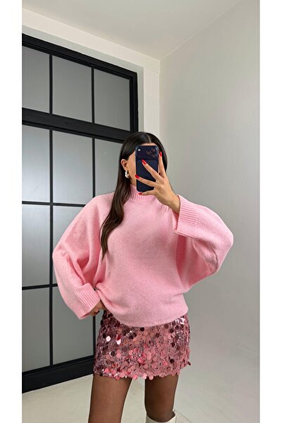 Gaus Pembe Balıkçı Yaka Yarasa Kol Triko Kazak GAUS-00928