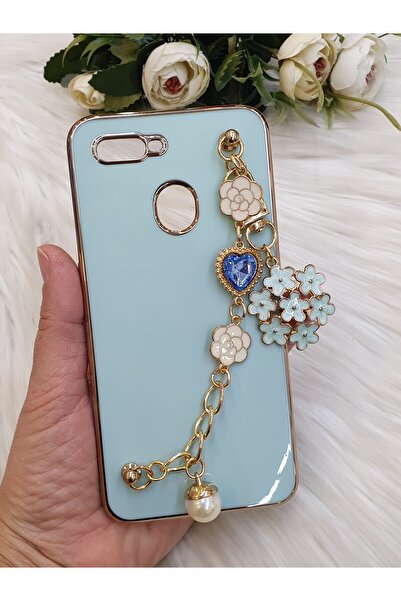 Aksesuarda Moda Oppo A5S - AX7 - A12 Uyumlu Çiçekli Taşlı El Geçmeli Lazer Ke...