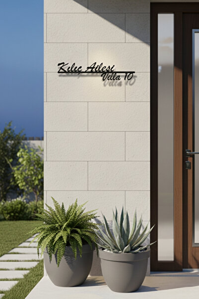 Grandmix Kişiye Özel Siyah Metal Kapı Tabelası Villa ve Apartman Dış Kapı İsi...