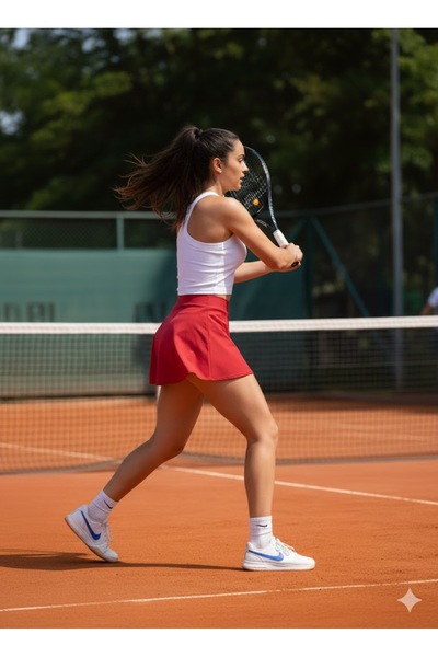 LADY HAZAL White Band Collar Crop Slimfit Corded Fabric Ribbed Knit Cotton Sp...