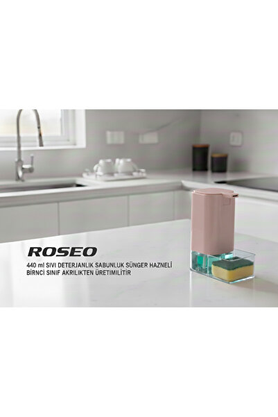 LUCES DESİGN Δοχείο απορρυπαντικού υγρού σαπουνιού Roseo με θήκη για σφουγγάρ...