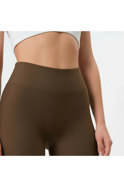 MRS.MODA Women's Brown Winter Inner Fleece-Lined High Waist Shaping / Sculpti...