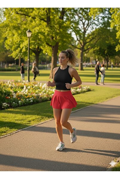 MADAM SHİLA Black Band Collar Crop Slimfit Corded Fabric Ribbed Knit Cotton S...