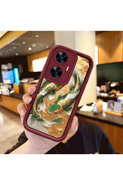 Hontinga حافظة هاتف من السيليكون الرقيق المتوافقة مع هاتف Realme C55، نمط سمك...