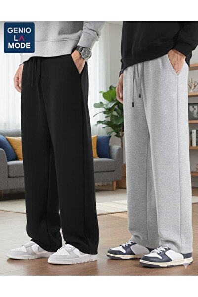 modlux 2 li Set Siyah Gri Fırsat Ürünü Kaliteli Bol Kesim Esnek Rahat Kumaş E...