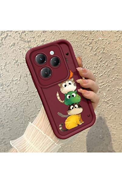 Hontinga جراب هاتف من السيليكون الناعم بنمط القطط متوافق مع كاميرا Infinix Ho...