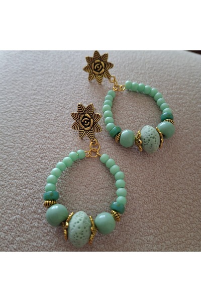 azra takı tasarım Handmade, Dangling, Authentic Aqua Green, Bohemian Women's ...