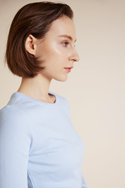 Avrile Shiny Printed Corded Fabric Blouse