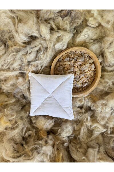 EMYU TEKSTİL Akgünlük sakızı ve yıkanmamış koyun yünü ,Lanolin , (15*15 YASTI...