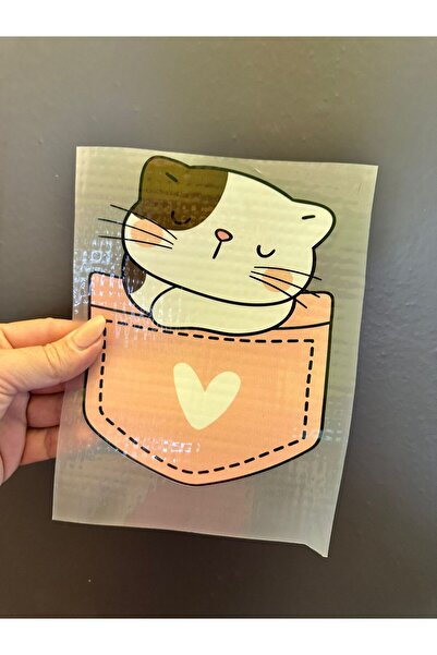 Gönülden Tasarım Iron-On Cat Transfer Print Arma 18X17 cm