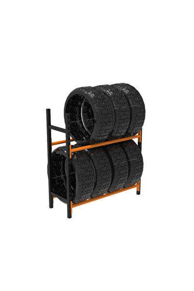 RafBurada 2 Katlı Lastik İstifleme Rafı, Mini Rack 40x120 cm-100 cm