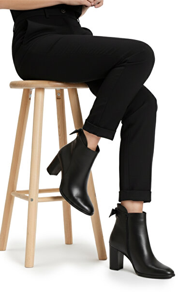 OZ AYAKKABI Hakiki Deri Kadın Topuklu Bot