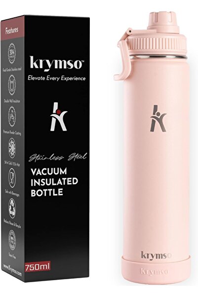Krymso 750ml Stainless Steel Water Bottle,Insulated, Leak Proof, Silicone Boo...