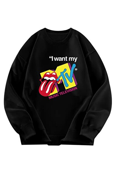 Oceanwear Red Language Printed Crew Neck Fleece-Lined Plain Unisex Sweatshirt