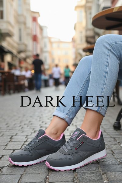 Dark Heel Women's Smoked Pink Daily Lace-Up Casual Comfortable Sole Sneaker Comfortable Soft Walking Sports Shoes
