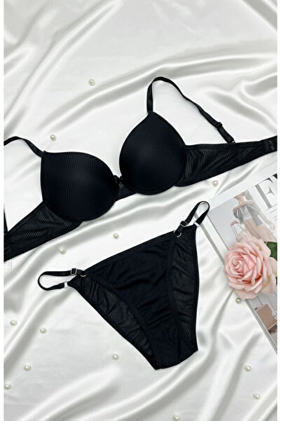 MILANOFOX Premium Striped Padded Underwire Push-Up Bra & Adjustable Panty Set