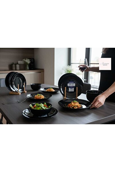 Luminarc Diwali Siyah 12 Parça 6 Kişilik Yemek Takımı