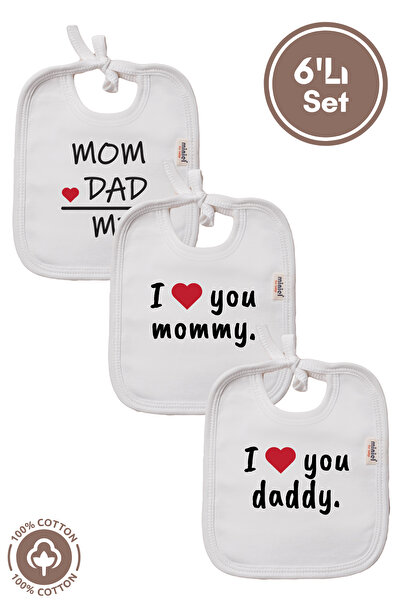 Miniel Unisex Baby Newborn Combed Organic Cotton Family Printed Baby Bibs Set...