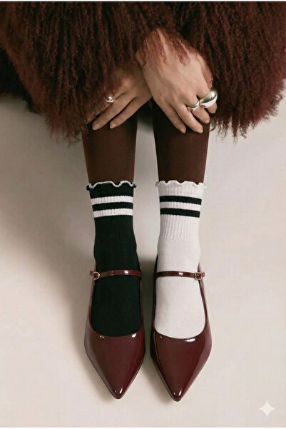 TGSocks Комплект от 2 чифта чорапи с райета и набори (черно-бели) – ежедневен...