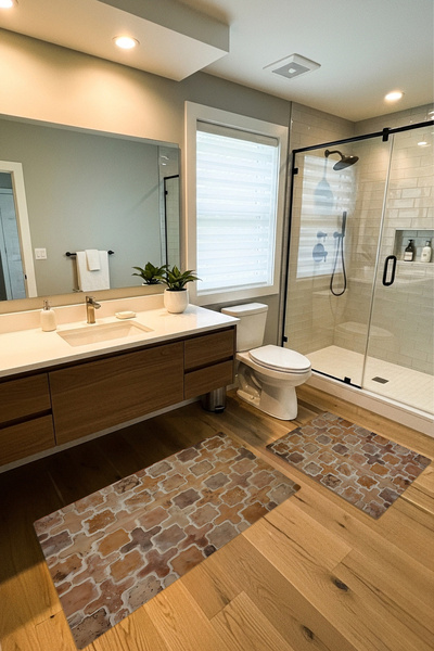 Etnik Dekor Flooring Stone Patterned Set of 2 Digital Printing Non-Slip Base ...