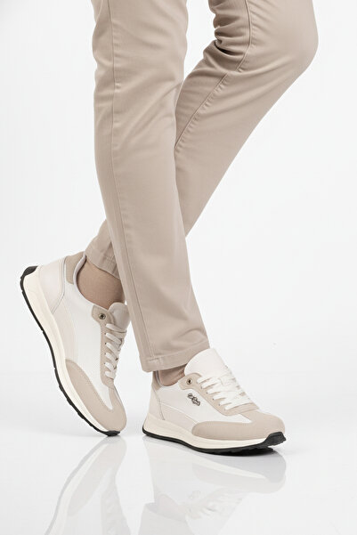 CONTEYNER ayakkabı White Lace-Up Lightweight Flexible Men's Sneaker 584 m