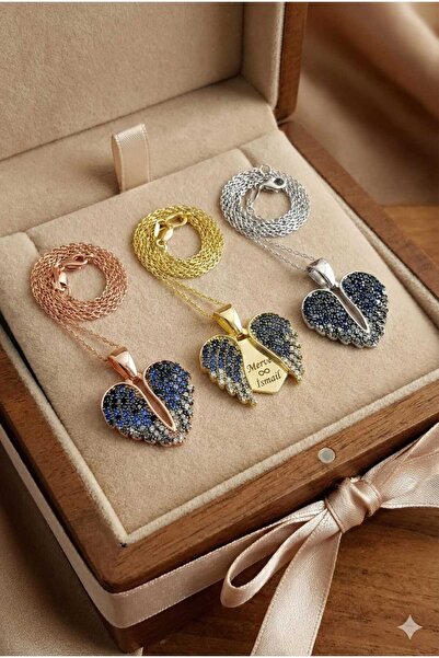 Nefertiti 925 Ayar Akışlı Açılır İsimli Kalp kolye.rose.gold.rodaj Kalp