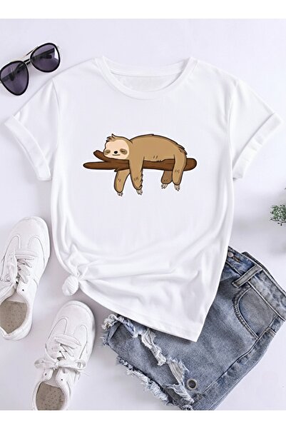 one button Унисекс сладка маймуна дизайн базова блуза с обло деколте 100% памук