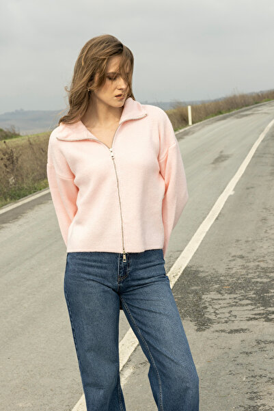 Nisan Zippered Knitwear Cardigan