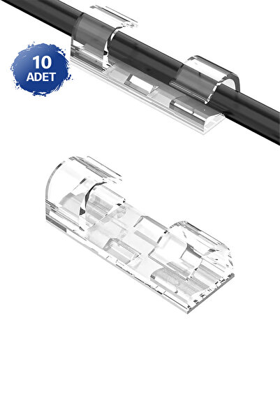 NOYİSKA Kablo Sabitleyici Düzenleyici Klips Seti 10 Adet Yapışkanlı Kablo Sak...