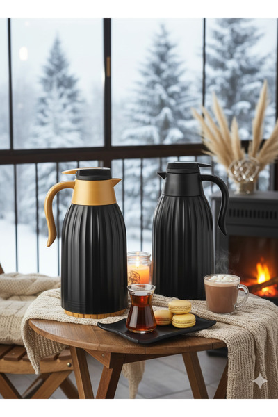 PoloChef ترمس زجاجي للشاي والماء البارد سعة 1 لتر