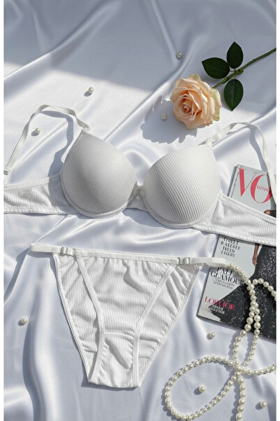 MILANOFOX Σετ σουτιέν Push-Up με επένδυση με ρίγες και ρυθμιζόμενο εσώρουχο