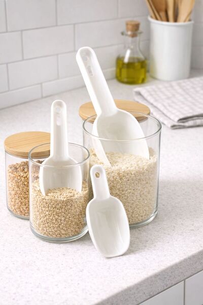 ulubek 3 Boy Erzak Küreği/Kaşığı- Beyaz