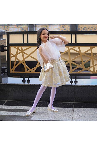 Mamnon Gold embroidered organza skirt