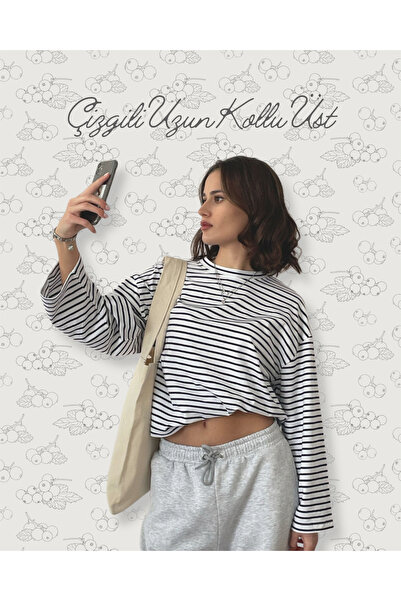 lethestudios Çizgili Uzun Kollu Üst