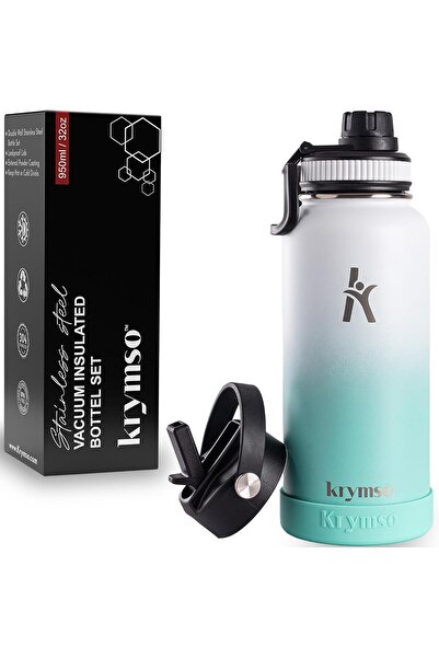 Krymso Stainless Steel Water Bottle 650ml, Insulated Sports Thermos Flask for...