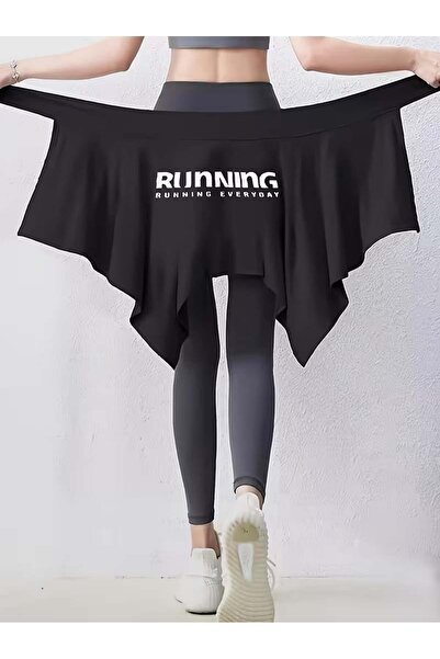 Afri Women's Black Tie-Up Yoga and Tennis Skirt - Leggings Top Hip Covering P...