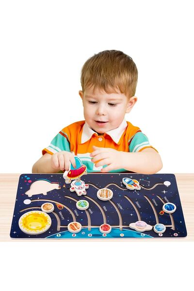 Soofam ألغاز خشبية للنظام الشمسي للأطفال