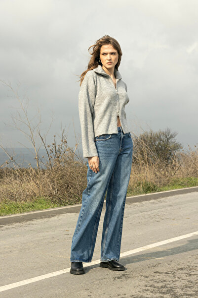 Nisan Zippered Knitwear Cardigan