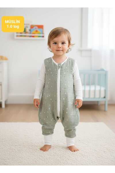 PAMUK HANIM Muslin 1.0 Tog Spring/Summer with Footed Booties, Sleeveless m Tr...