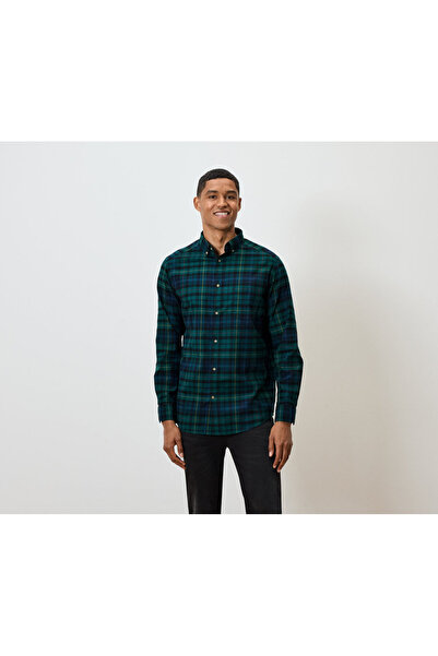 Tchibo Men's Shirt, Flannel, Navy Blue