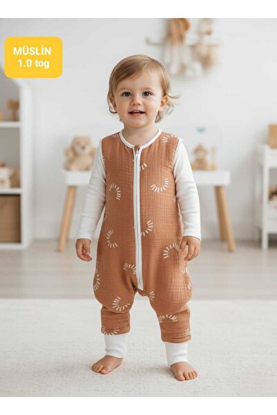 PAMUK HANIM Muslin 1.0 Tog Spring/Summer with Footed Booties, Sleeveless m Tr...