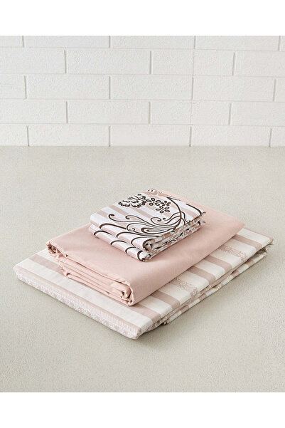 REDTAG Beige 4 Piece Printed Quilt Set (Double Size)