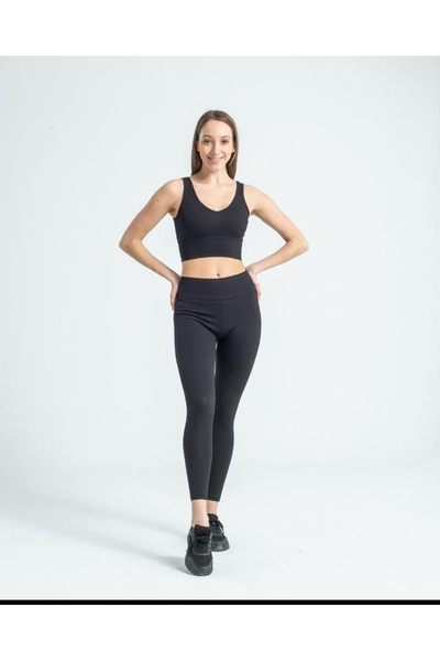İNCEBELLİ Shardonlu Wide Waistband Camisole Ribbed Leggings