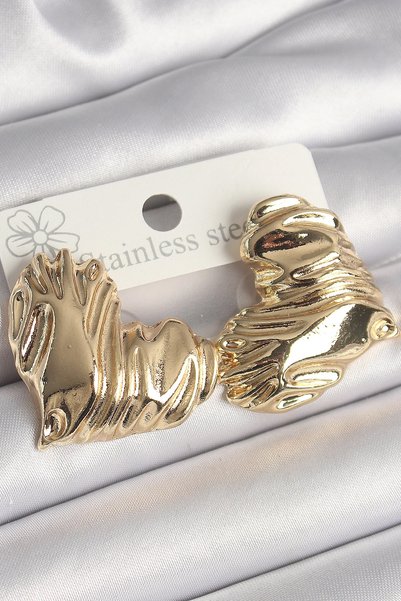 shopwave Brass Gold Rk Embossed Model Women's Earrings